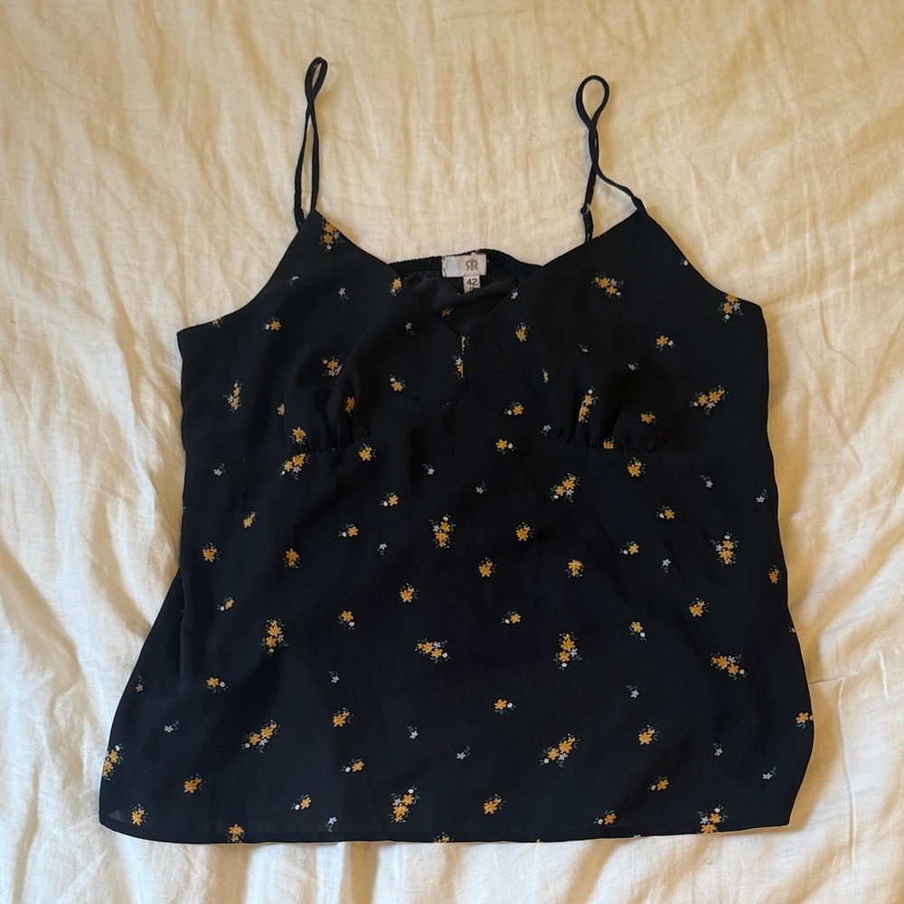 Floral Black Camisole Top